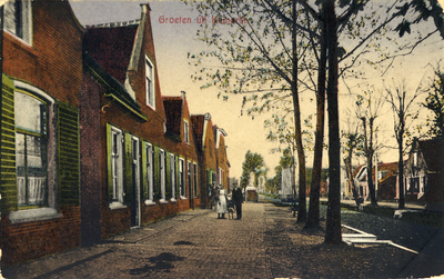 10832 Gezicht op de B te Kamerik, uit het zuiden, met rechts de Kamerikse Wetering en de A.N.B. De straatnaam B is in ...